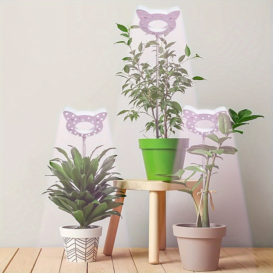 1/2 Pcs Indoor Full Spectrum Plant Grow Light, 5V USB Desktop Grow Lamp, 4 Dimming Levels, 2/4/8H Timer, Cute Mini Plant Grow Light