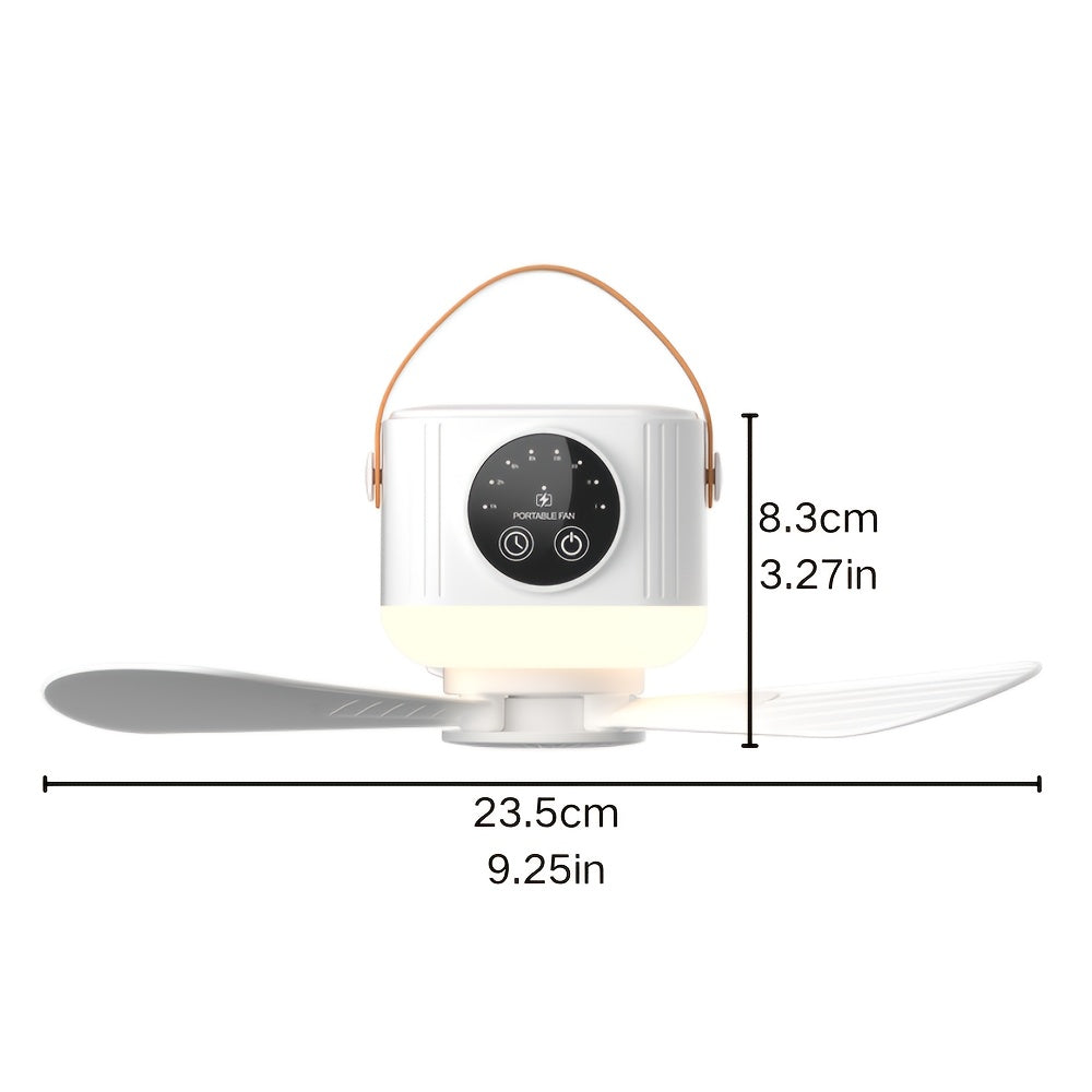 2-in-1 USB Fan & Camping Light, Portable Outdoor Fan, Large Capacity Battery Powered, Mini Camping Ceiling Fan, 1pcs