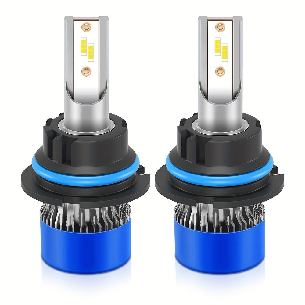 2Pcs H1 H7 H11 9005 9006 9012 H4 H13 9007 9004 LED Car Headlights, Brightness 3570 CSP Chip 6000K White Light 60000 Lumens 200W High/Low Beam Fog Light Fast Heat Dissipation
