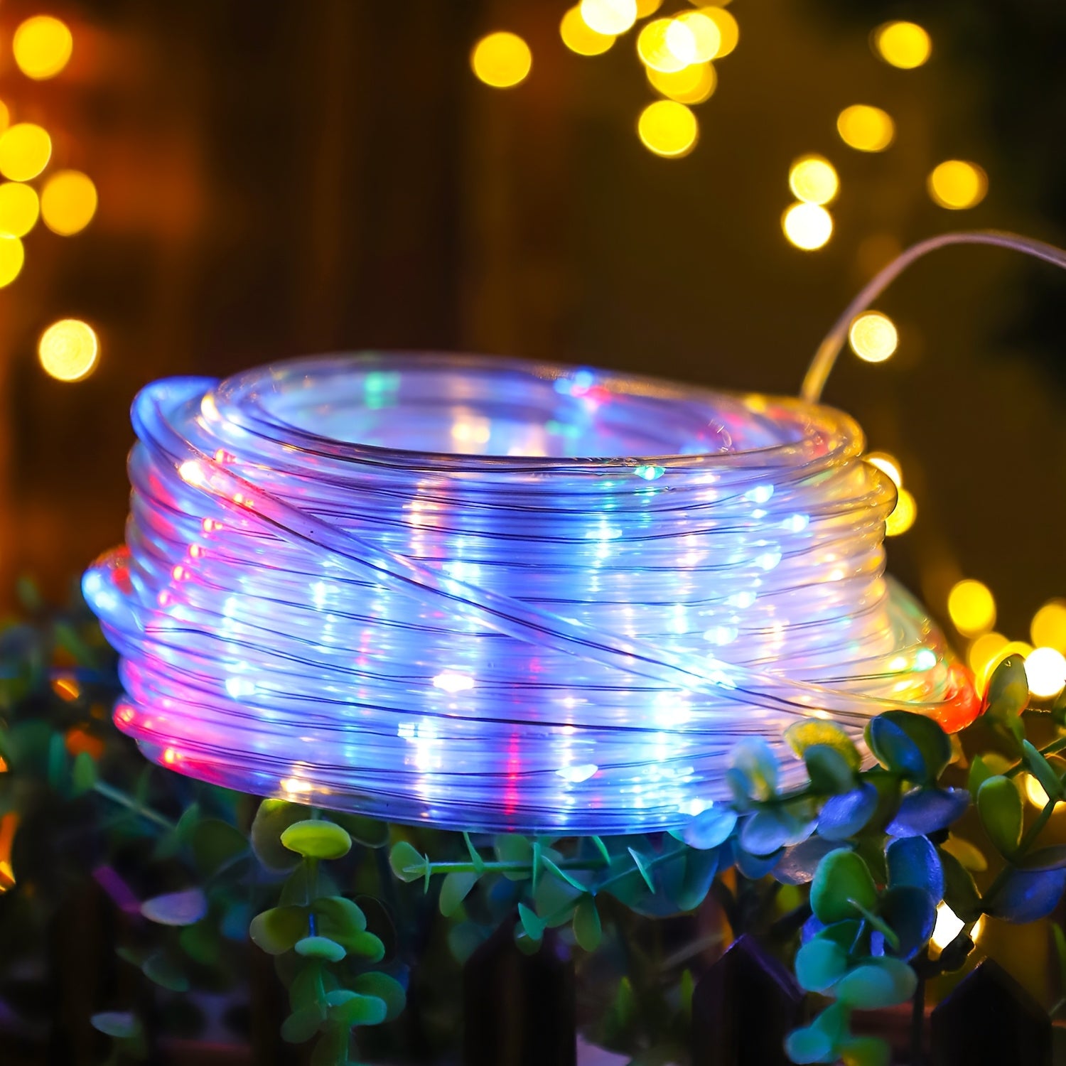 Solar LED string light, 50/100/200/300 Christmas fairy colorful tube lights, suitable for patios, gazebos, trampolines, pathways, swimming pools, garden decoration, Christmas parties, Halloween party decorations, Easter decorations