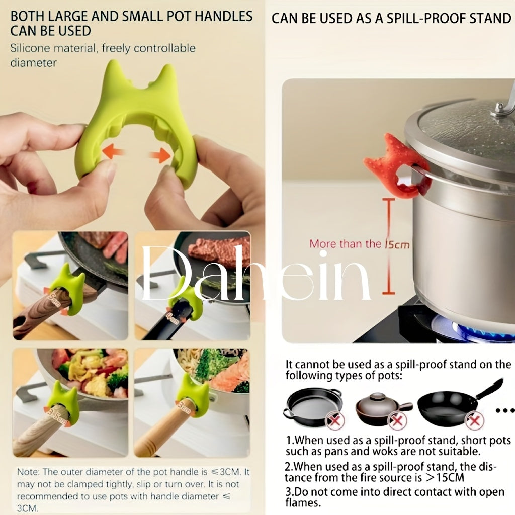 One Silicone Spatula Holder – Heat-Resistant Pot Clip & Ladle Rest, Flexible Kitchen Cooking Spoon & Pot Clip Rest – Not for Food Contact