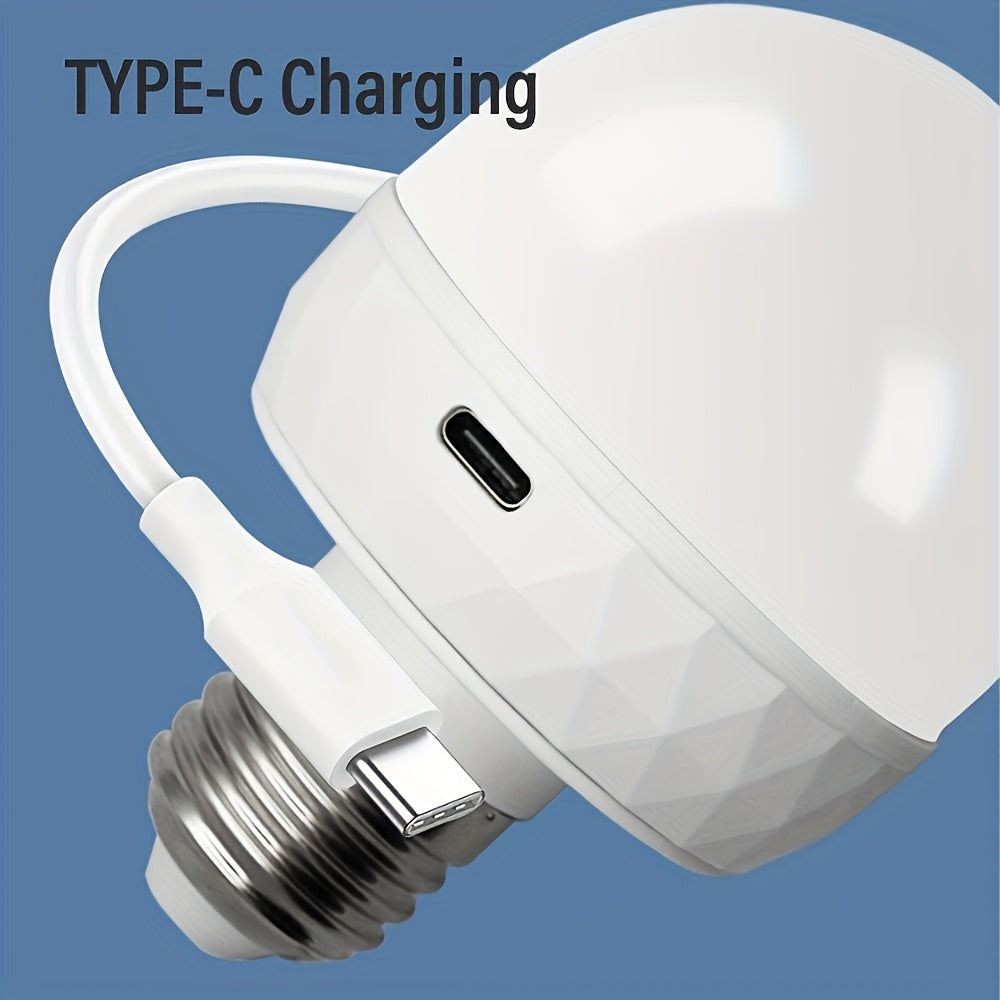 Rechargeable smart LED bulb, E26/E27 base bulb, with remote control for adjustable color temperature and brightness LED light, USB rechargeable bulb, suitable for living room, bedroom, chandelier, floor lamp