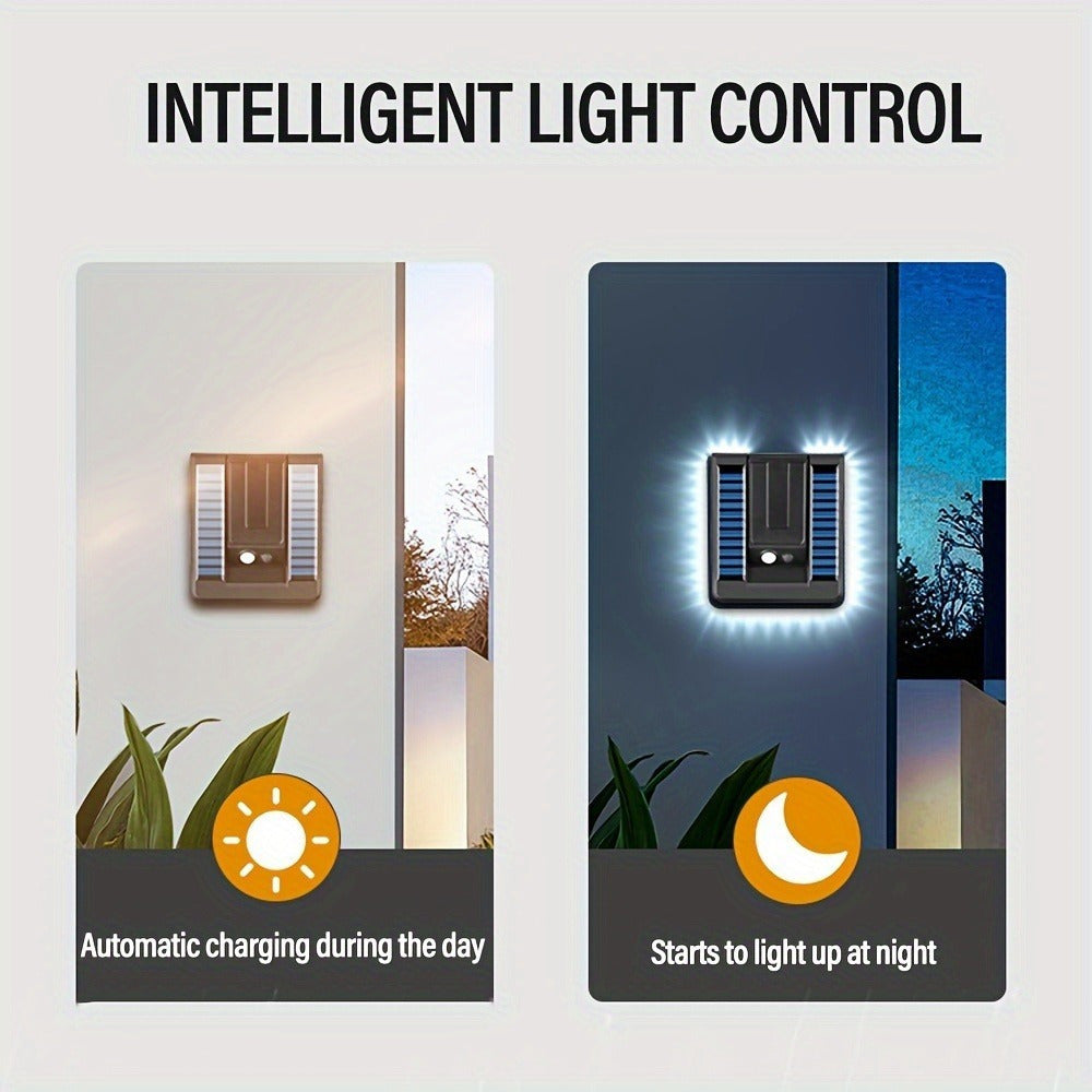 One-Piece Outdoor Solar Light, Wall Light with Motion Sensor, 120° Wide Angle Floodlight, Foldable Design, 3 Lighting Modes Fence Light, Foldable Address Sign Light, Solar Wall Light Suitable for Garden, Backyard, Garage