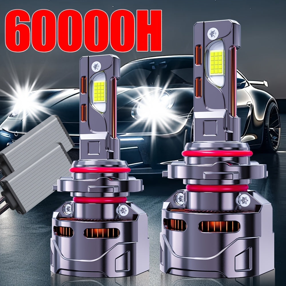 2-Pack Car LED Headlights H1, H4, 9003, HB2, H7, H18, H11, H9, H8 | 1000% Brighter, 330W High Power Bulbs, 60,000 LM, with External CANbus Driver, No Battery Included, Long-Lasting High Speed