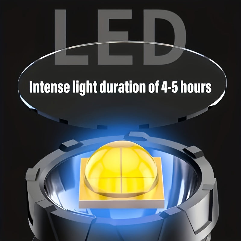 1Pc Rechargeable Spotlight Flashlight with Interchangeable Lenses, High Bright Searchlight, 6 Lighting Modes & 3 Color Filters, Handheld LED Torch with USB Cable, Perfect for Hunting, Home Lighting, Emergency Use