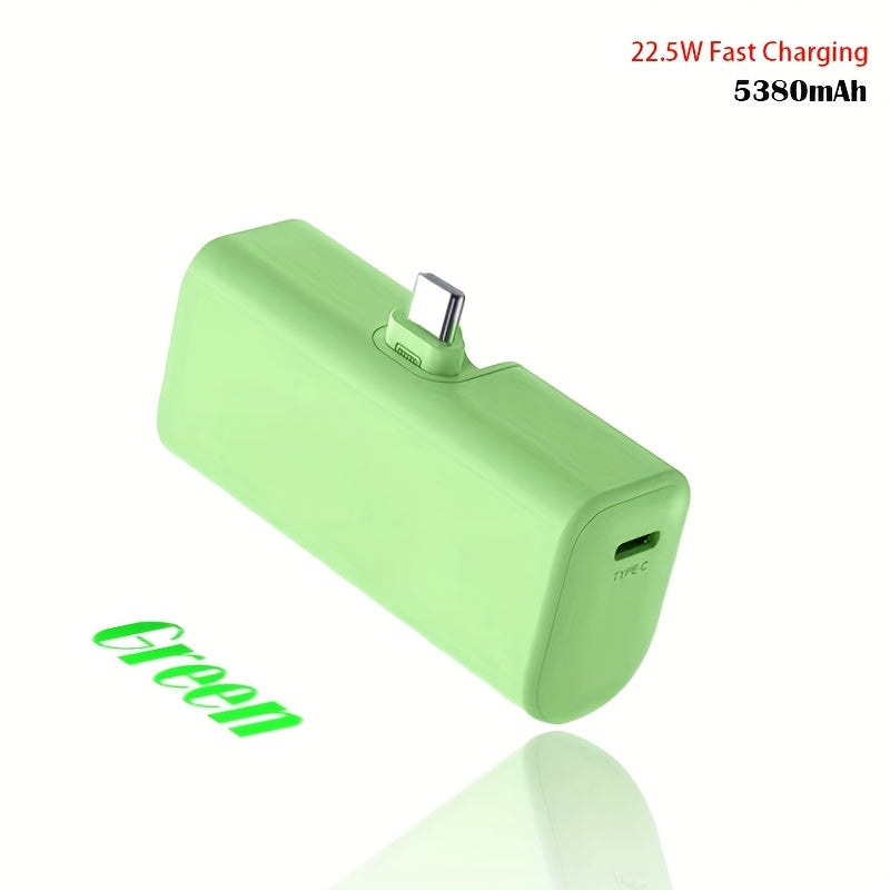 2025 超值 5380mAh 22.5W 快充 USB 便攜充電器，手機充電寶，USB Type-C 雙供電模式，可充電鋰聚合物電池，相容於 16/15 系列和 Android 裝置