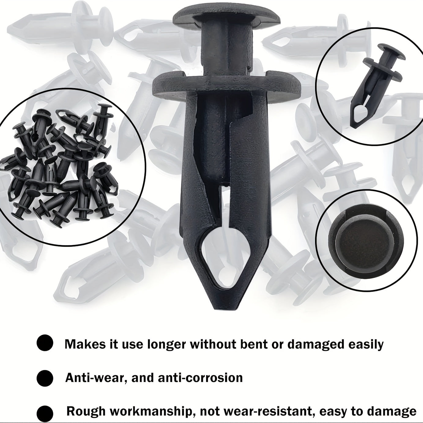 100pcs ATV Bumper Clip Push Fasteners, Compatible with Honda 90653-HC4-900 / 7661855