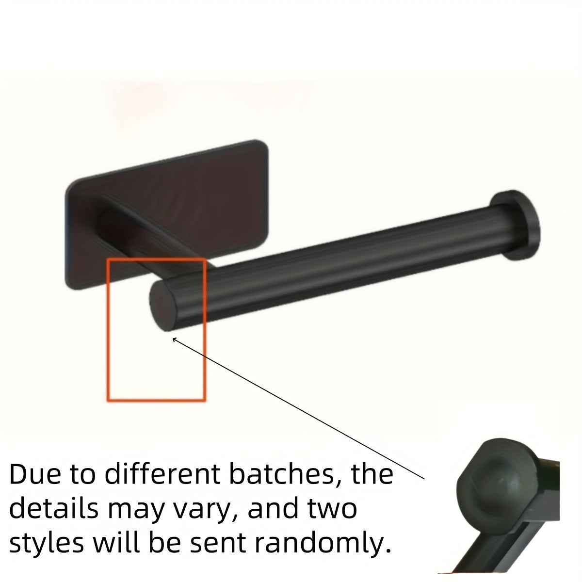 1-Piece Stylish Black Self-Adhesive Toilet Paper Holder - Modern Wall Mount Bathroom Tissue Dispenser, Durable Plastic Shower Towel Rail Accessory, for Home & RV Bathroom | Bathroom Accessories