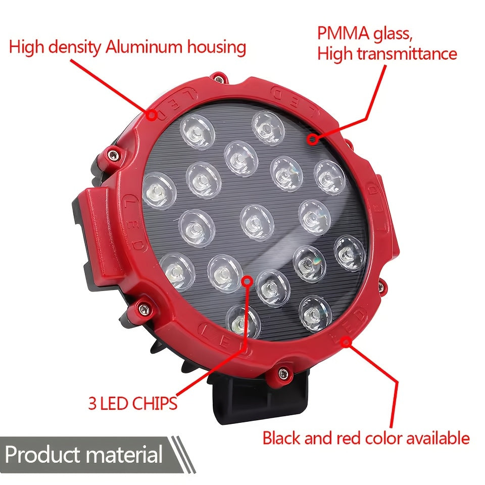 12V/24V high brightness LED off-road 4WD searchlight, car headlight, work lighting lamp, suitable for jeep, truck and automotive work light accessories