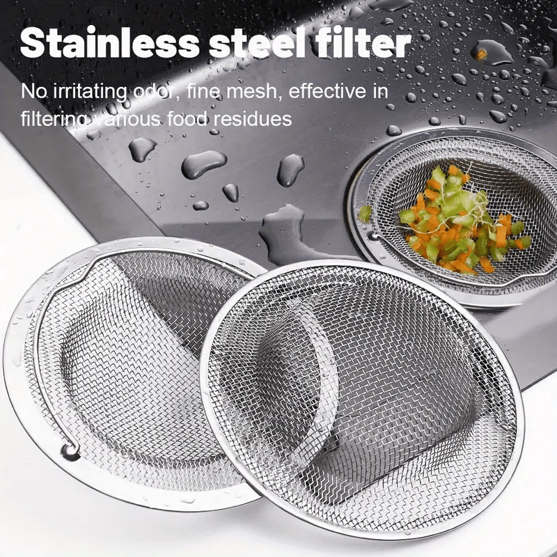 2-Pack Kitchen Drain Strainers – Anti-Clog Stainless Steel Sink Drain Traps, Fits Various Diameters, Mesh Design for Kitchen & Bathroom – Mother's Day Gift, Ideal for Easter, Valentine's Day & Birthdays