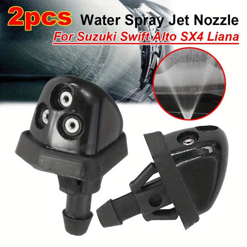 2-Pack Windshield Washer Nozzle for Suzuki Swift SX4 & Vitara - Heavy Duty Durable Car Wiper Washer Nozzle, Vehicle Maintenance Accessory, Directly Fits Washing System (Includes 4 Nozzles/Heads)