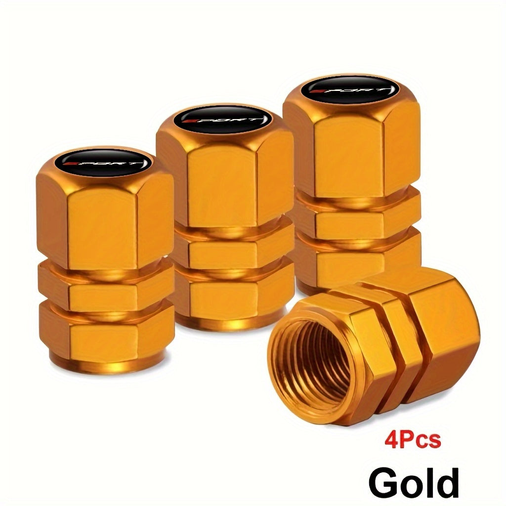 Aluminum Alloy Sport Pattern Valve Caps, Suitable for Motorcycles, Cars and Other Vehicles, Available in 4/8-Pack, First Released in 2025