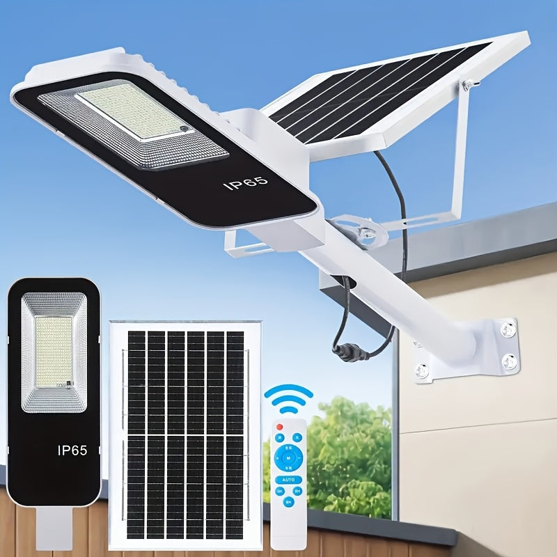 1/2/4 Pack Remote Control Solar Street Light, 6000mAh Waterproof IP65, 6500K Dimmable 345 LED Outdoor Solar Light Perfect for Garden, Patio, Garage, Courtyard, Walkway, Street, Easy and Simple Installation, Freely Combinable