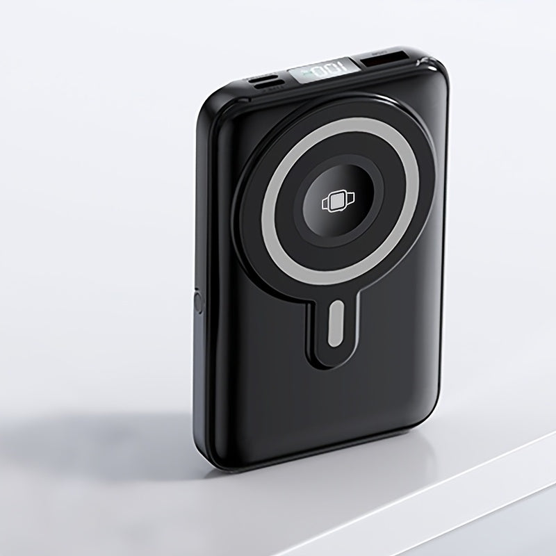 3 in 1 Wireless Power Bank for Summer, Featuring a 20000Mah Magnetic Charger with a Digital Display And Stand. This Portable Battery Pack Is Compatible with Mobile Phones, Headphones, And Watches