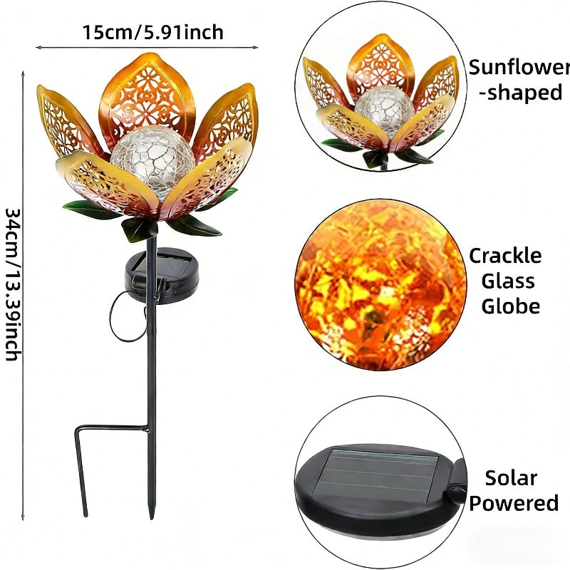 1 Solar Outdoor Tulip Garden Light | Ip65 Tulip Flower Metal Statue Solar Light, Garden Art Path and Lawn Fairy Light | Suitable for Garden, Lawn, Patio, Camping, Tabletop, Farm, Pond, Landscape, Balcony, Path