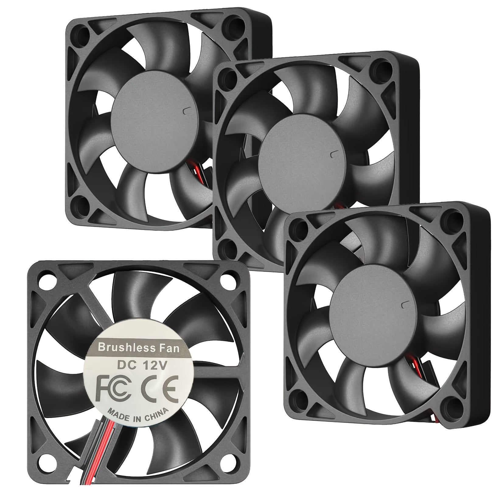 CLELO 4-Pack Mini Cooling Fans for 3D Printers – Brushless DC, 12V/24V, 2-Pin Connector, Ideal for Industrial Use