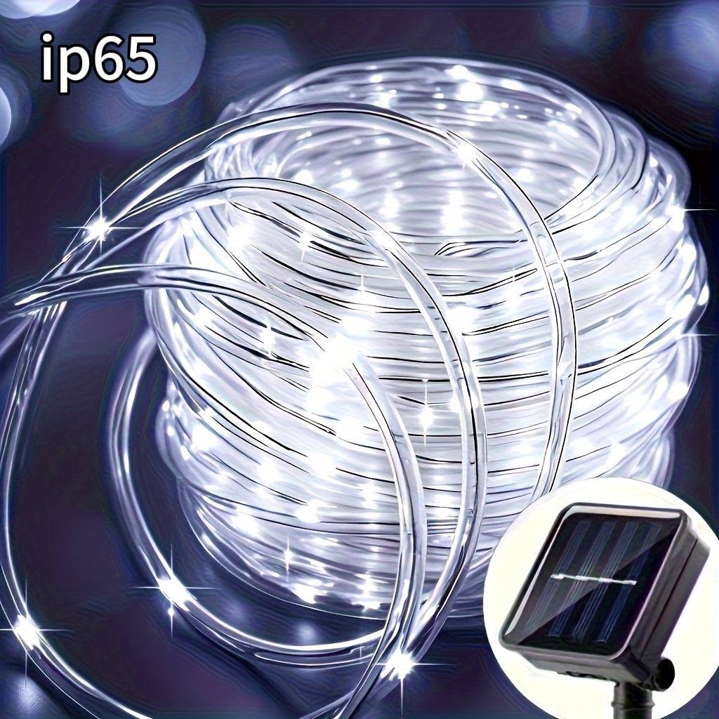 Solar LED tube light, 8 modes optional - 50/100/200/300 LED beads, new spring design, compatible with flexible wiring, specially designed for garden, wedding, Christmas decoration, supports solar charging