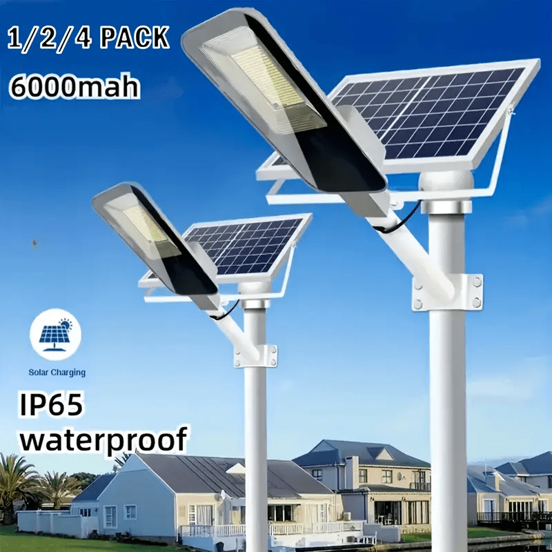 1/2/4 Pack Solar Street Light, Waterproof IP65 LED Solar Wall Light, 6000mAh LED PIR Motion Sensor Light Street Light with Remote Control, 6500K Dimmable Outdoor Garden Lighting, 357 LED Beads Outdoor Solar Street Light, Perfect for Courtyard