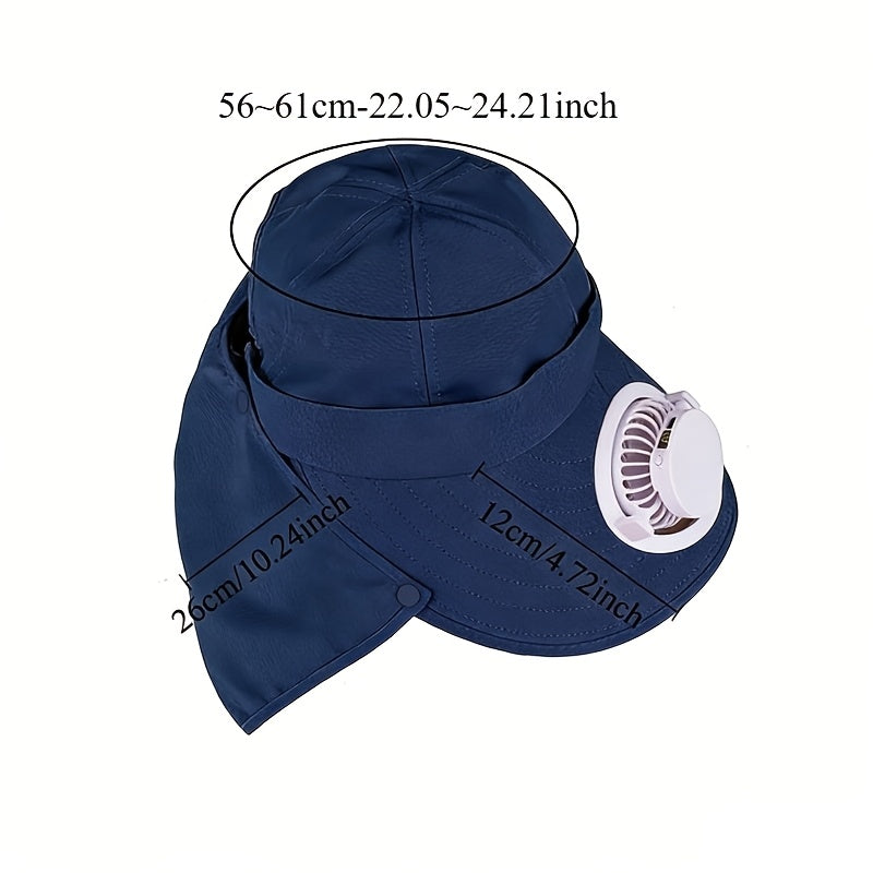 Women's Exclusive Solar + USB Dual Charging Top Fan Hat | Built-in Battery, Long Lasting Battery Life, Stylish Shape, Essential for Outdoor Travel, Tennis and Hiking