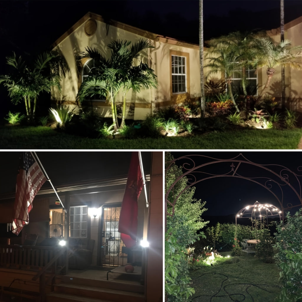 2/4/6/8/10 pcs low voltage LED landscape light | 6W, 12V-24V, outdoor Christmas spotlight, warm white, cool white, IP66 lighting lamp suitable for gardens, paths, walls, trees, flags