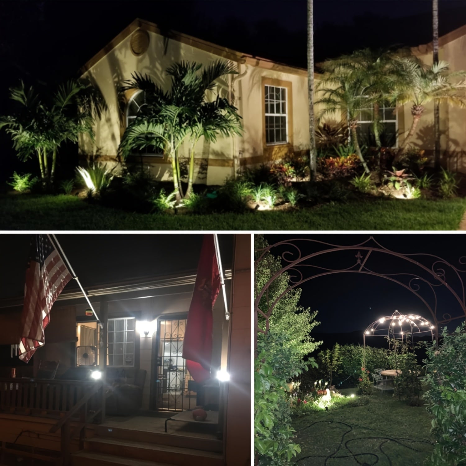 2/4/6/8/10 pcs low voltage LED landscape light | 6W, 12V-24V, outdoor Christmas spotlight, warm white, cool white, IP66 lighting lamp suitable for gardens, paths, walls, trees, flags
