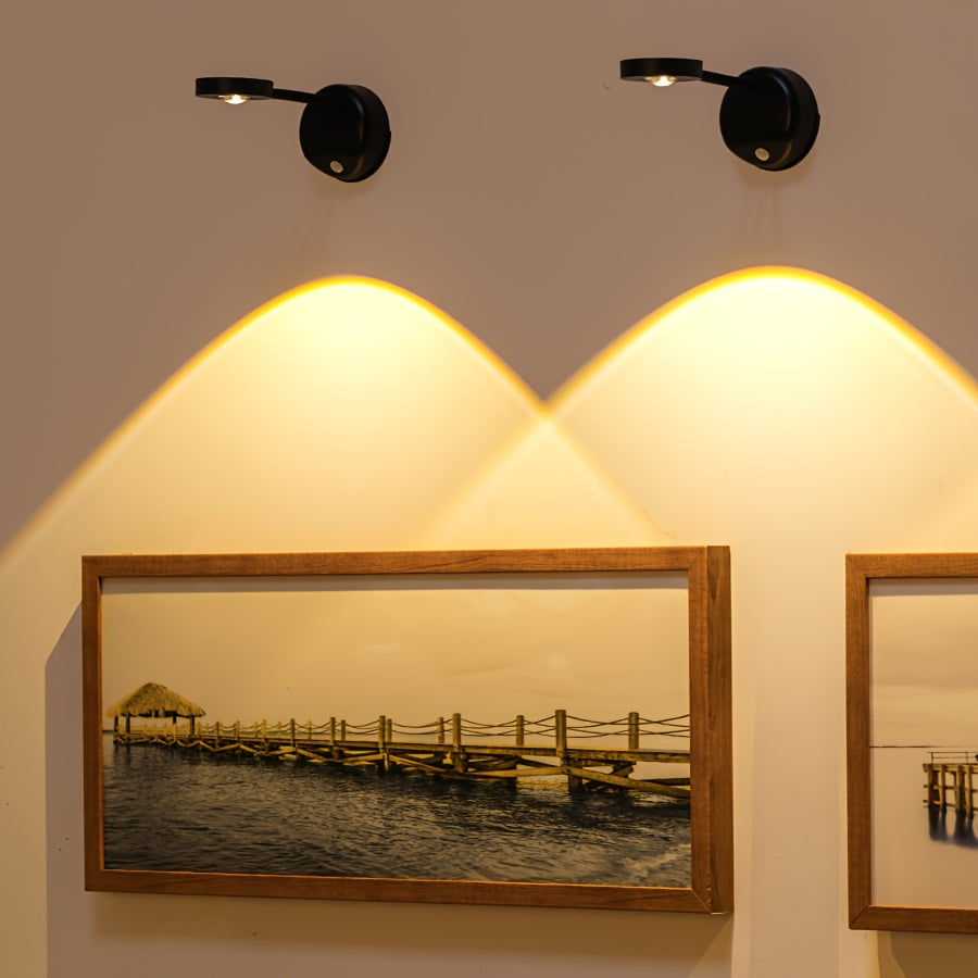 Motion Sensor Wall Mount Spotlight, Home Photo Wall Spotlight Lighting, Rechargeable Wall Light, Motion Sensor Light, Suitable for Living Room Ambient Lighting, Photo Wall Spotlight Lighting, etc.