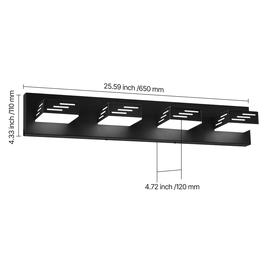 VEVOR 3/4/5/6-Light LED Modern Bathroom Wall Lamp 19.69/25.6/33.5/40.2-Inch Wall Light