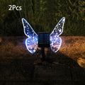 Solar Butterfly Light, Acrylic Wings with Gold Foil Decoration, Dual-Purpose Ground/Wall Light, Suitable for Courtyard, Villa, Garden and Path Ambient Lighting