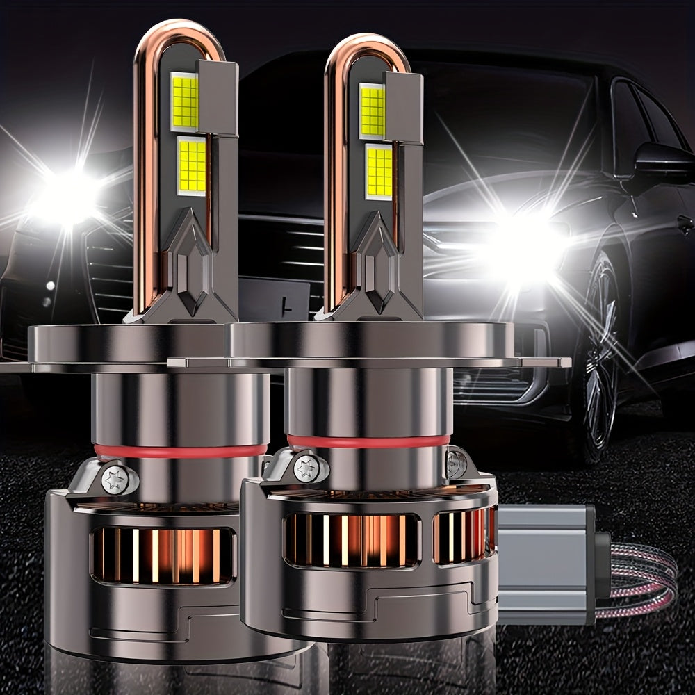 2-Pack H7 Car LED Headlight Bulbs, Compatible with H1/H4/9003/HB2/H7/H18/H11/H9/H8 Sockets, 60000 Lumens Brightness, 900% Brightness Increase, 9570 CSP Chip, 7500K Color Temperature