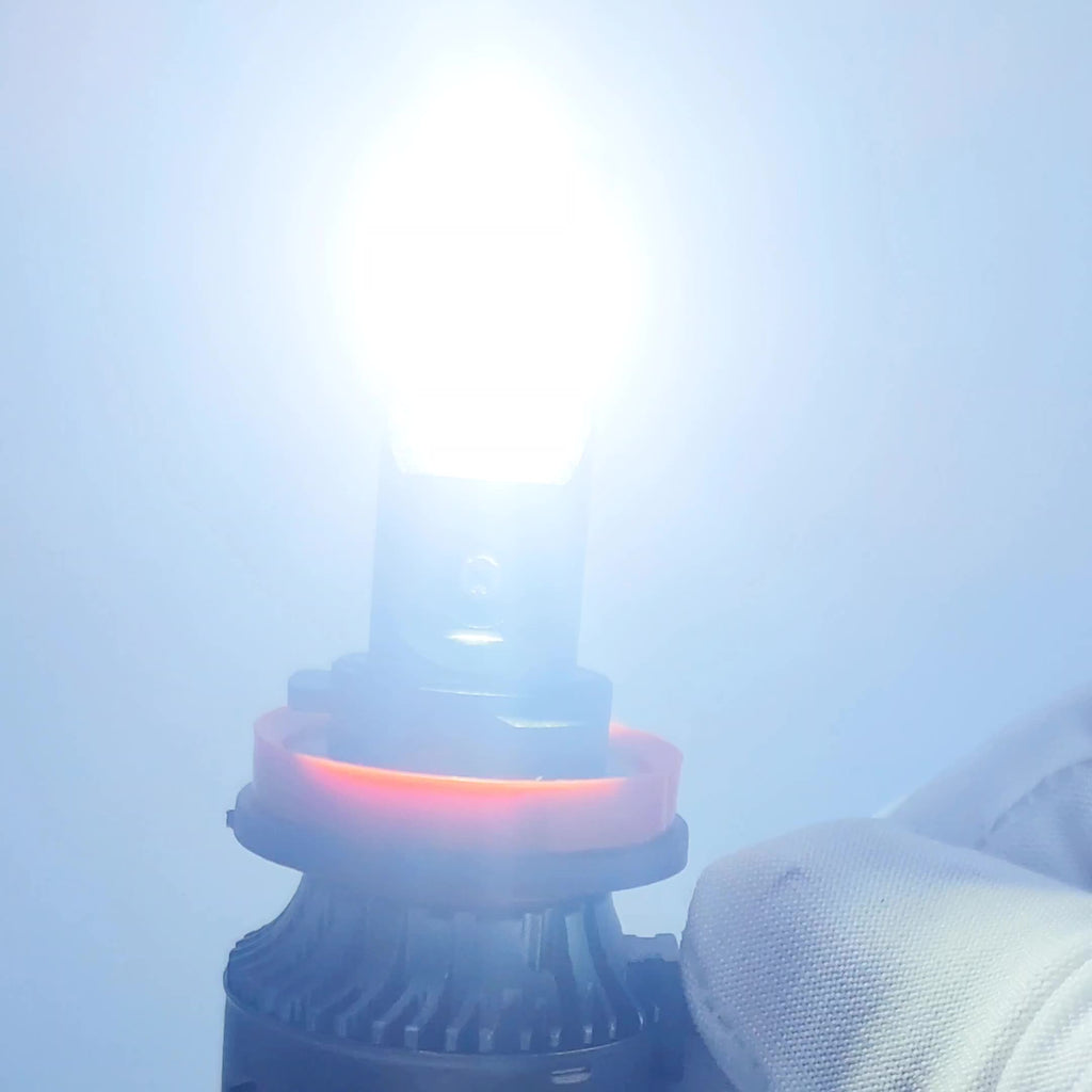 2 LED Car Headlights, 6500K White Light, High/Low Beam Dual Mode, 600% Brightness Increase, CSP Chip, Aluminum Housing, 12-24V Voltage, Battery-Free Installation, Compatible with H4 H1 H7 H11 9005 9006 9012 HB3 HB4