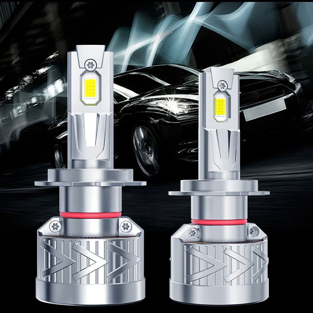 2-Pack LED Car Headlights - 280W Power, 60,000 Lumens Brightness, 6500K Color Temperature, 360° Beam, High/Low Beam Switching, 300m Illumination Distance, Turbo Fan Design, CANBUS Error-Free