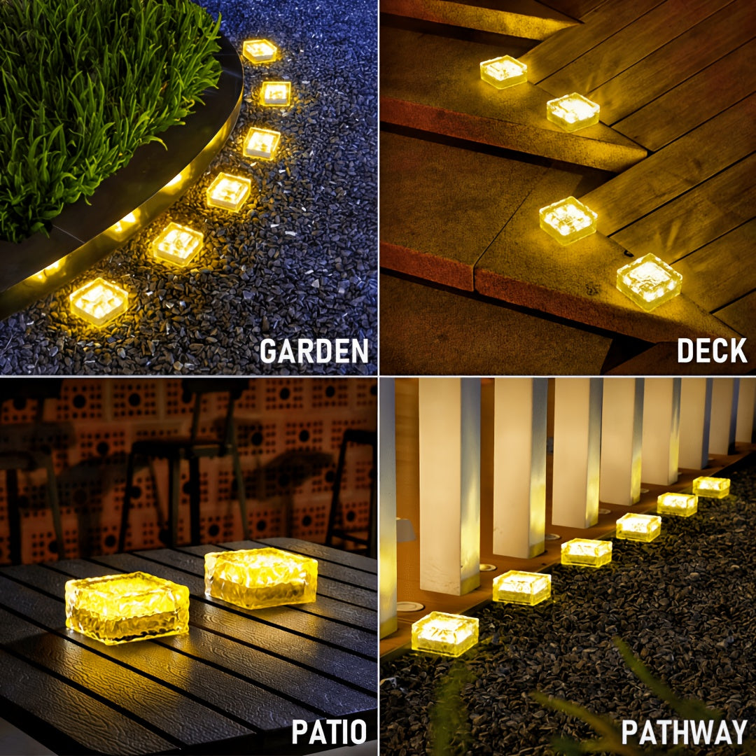 3-Piece Outdoor Solar Step Light, Protection Rating IPX4, Suitable for Balcony, Lawn, Garden, Courtyard and Corridor Decoration; Ideal Choice for Independence Day, Camping, Graduation Season, Wedding and Holiday Decoration
