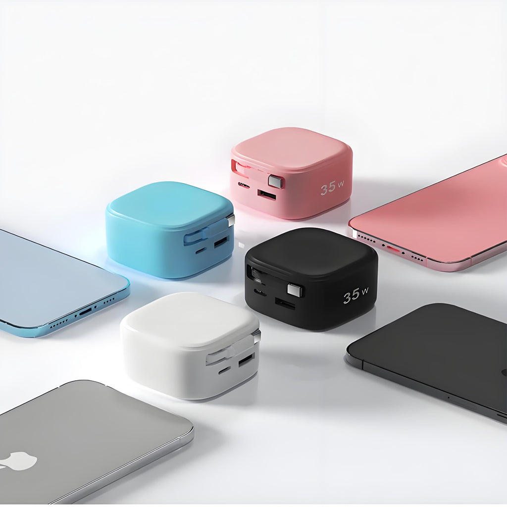 Compact And Extendable Charging Plug, 35W Quick Charger Featuring an 31.5inch Retractable Cable, Compatible with Various Smartphones, Ideal for Travel