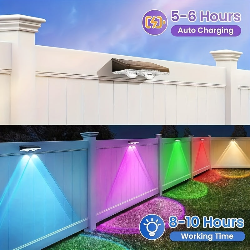 3/4-Piece Solar Wall Light - Color Changing, Automatic On/Off, Up and Down Lighting, Courtyard Lawn Decoration, Wall Lighting Effect, Solar Charging, Indoor and Outdoor Decoration, Patio, Fence
