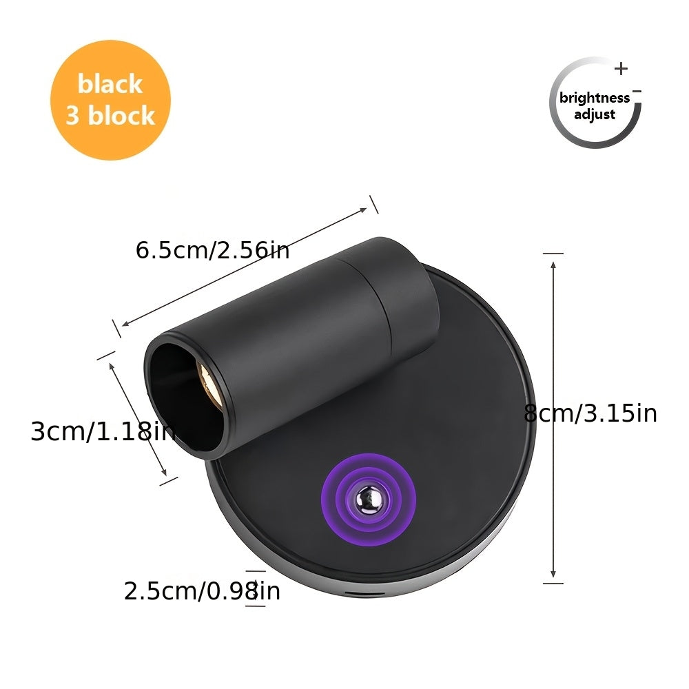 4-pack adjustable wall light, stepless dimming table lamp, USB rechargeable desk light, eye-protection night light, touch switch reading light, room decoration, mini magnetic spotlight, home lighting, gift, bedside decorative light, stair step light