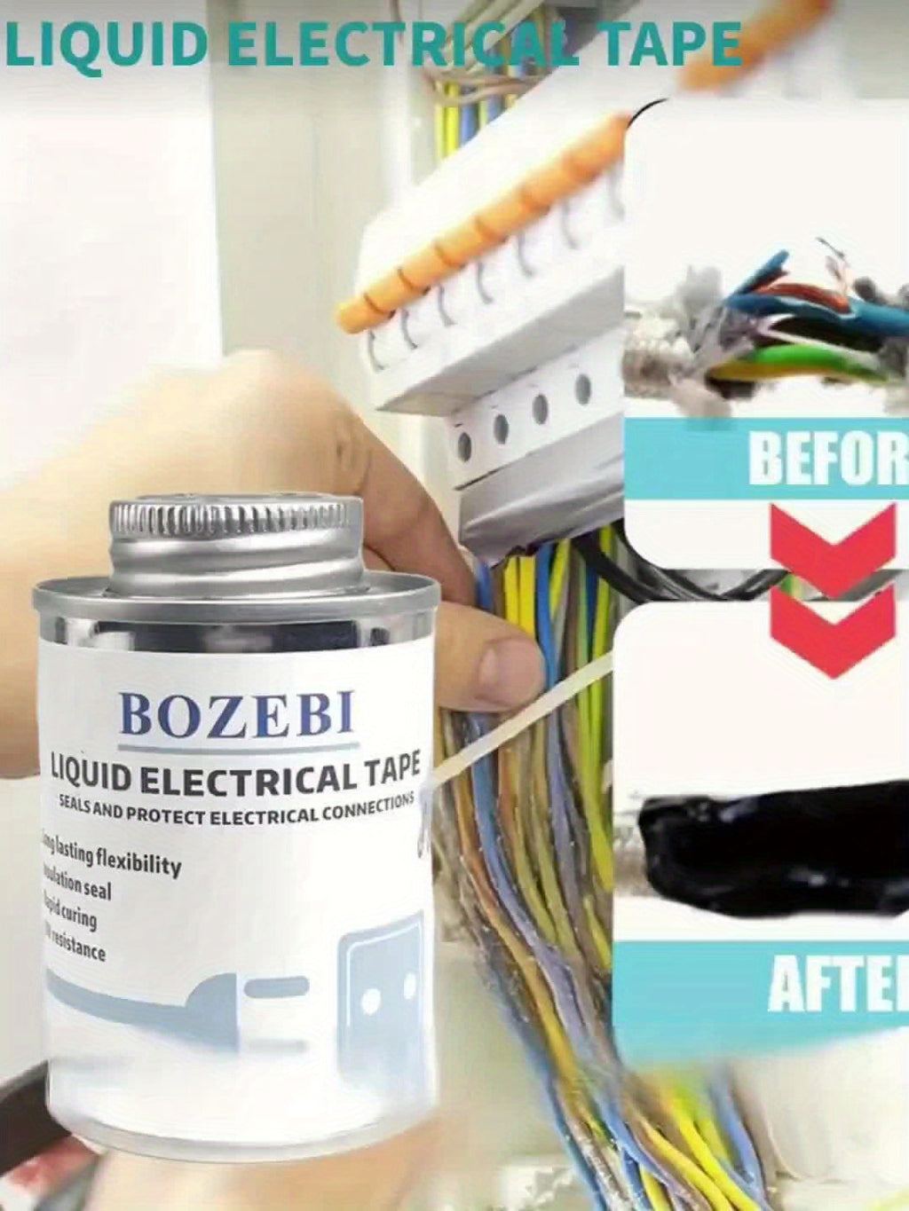 BOZEBI 液体绝缘胶带 阻燃胶 防水代替热回收管 电工胶带 液体绝缘胶带