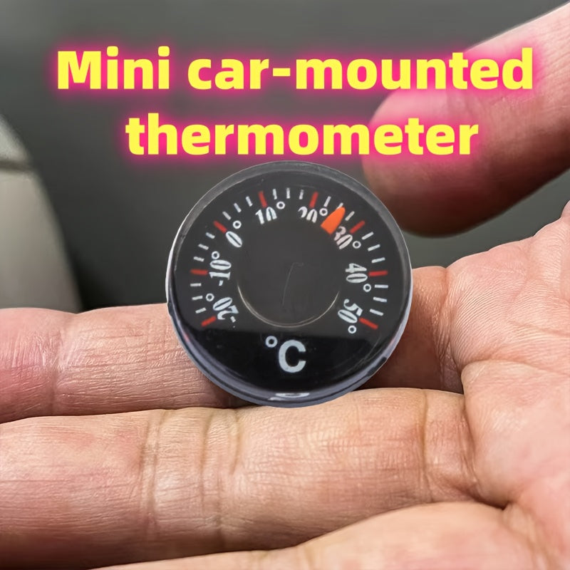 Mini Car Thermometer – No-Battery Dashboard Temperature Gauge, Easy Sticker Mounting, Battery-Free, Compact Auto Interior Decor, for Vehicle Cabin, Dashboard Decorative & Functional Accessory – For All Cars, Trucks, SUVs – Ideal Gift