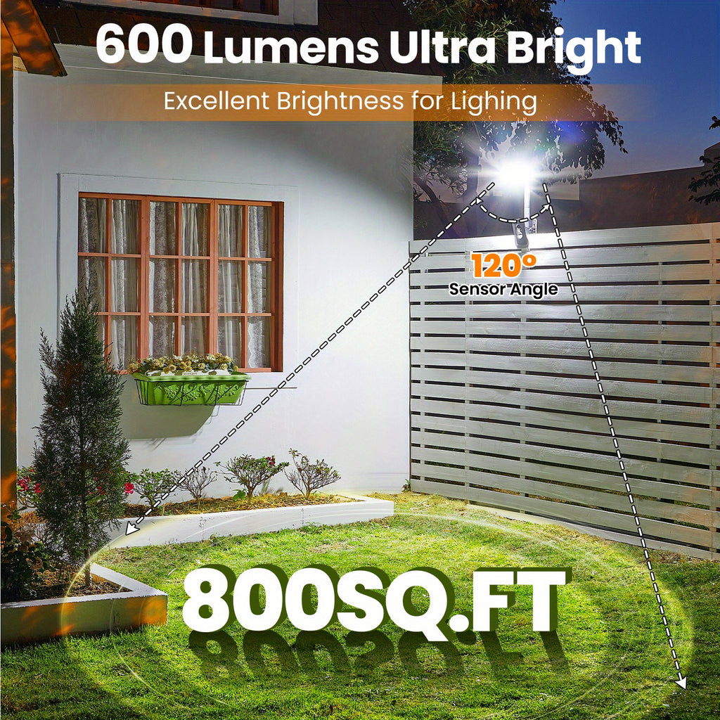2/1 Pack Solar Outdoor Light Clip-On Solar Outdoor Light with Motion Sensor, 92 LEDs 600 Lumens Solar Waterproof Outdoor Fence Light, Solar Light for Chain Link Fences, Patios, Gutters, Camping, Home Christmas Decoration