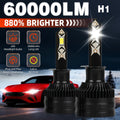 Car LED Headlight Kit (2Pcs), Model H4/HB2/9003, Compatible with 9005, 9006, H1, H4, H7, H11, H8, H9, Brightness 6500K, 12V Voltage, Luminous Power 200W, High Brightness 60000 Lumens, No Battery