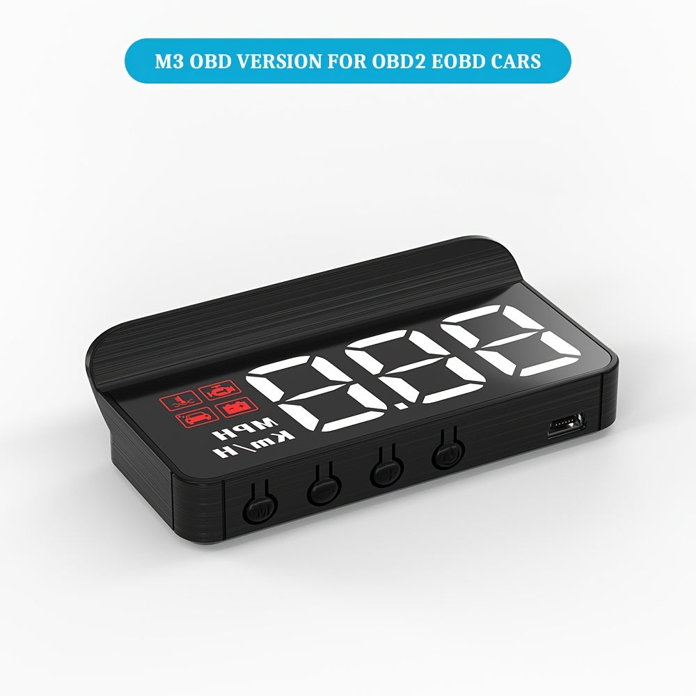 M3 HUD Head-Up Display OBD2 Trip Computer Speed Projector Car Computer Fuel Efficiency Alarm Car Modification