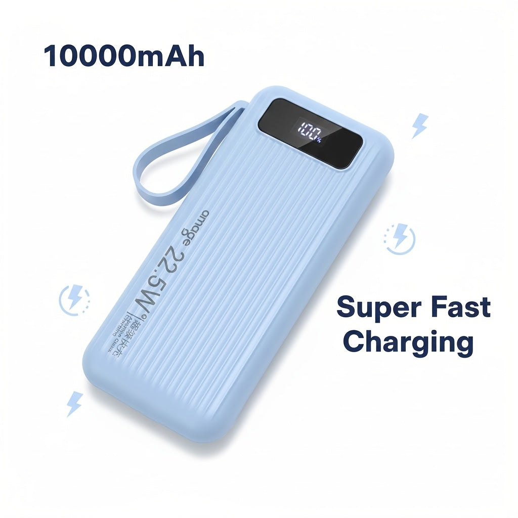 Amage 10000mAh PD22.5W Portable Power Bank with LED Power Display, QutdoorEmergencyBackup Battery Pack, USB/Type-C/Micro Interface, Suitable for LPhone, Android And OtherMobile USB-A Output Compatible with Mobile DigitalElectronic Devices