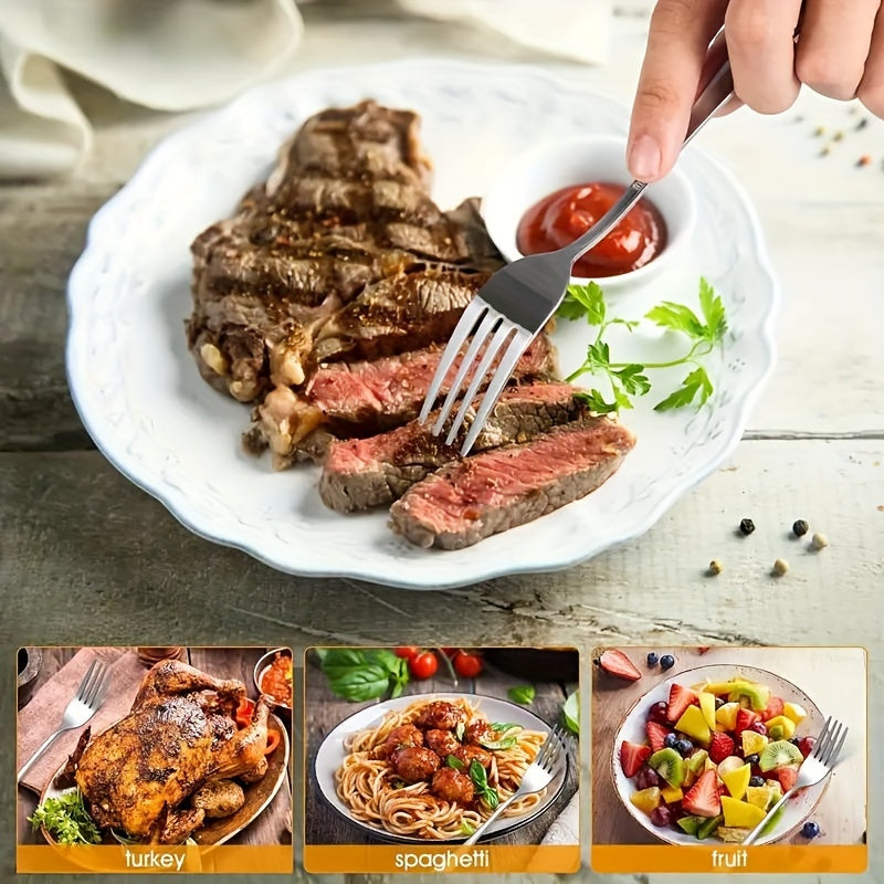 Stainless Steel Dinner Forks, Silver, 6-Piece Set – For Kitchen / Dining Room / Restaurant – Food Safe