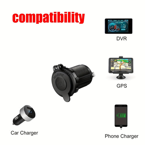 1pc Car Power Outlet, Power Socket Splitter, Enhanced Cigarette Lighter Type for Vehicles, Boats & Motorcycles, No Battery Required