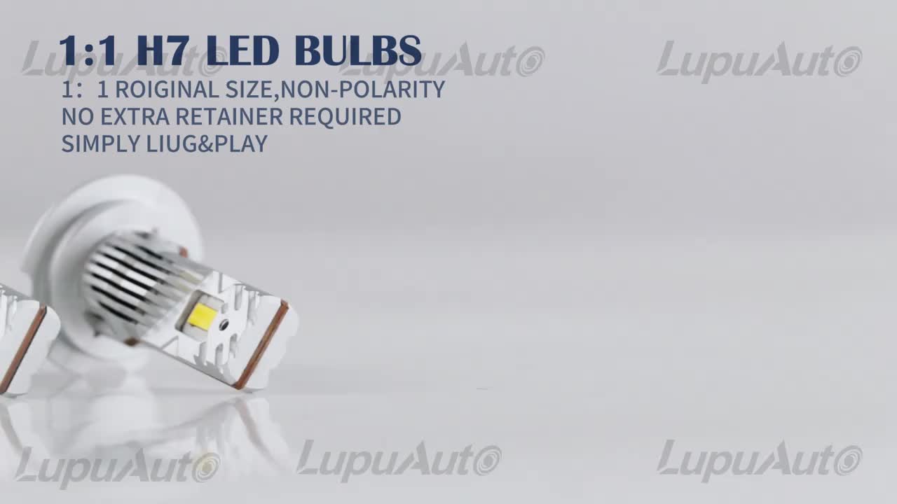 This is a set of two H7 LED headlights, offering 300W and 30000 lumens of brightness, designed for high beam and low beam functions. They are Canbus compatible, ensuring error-free operation, feature turbo fan cooling