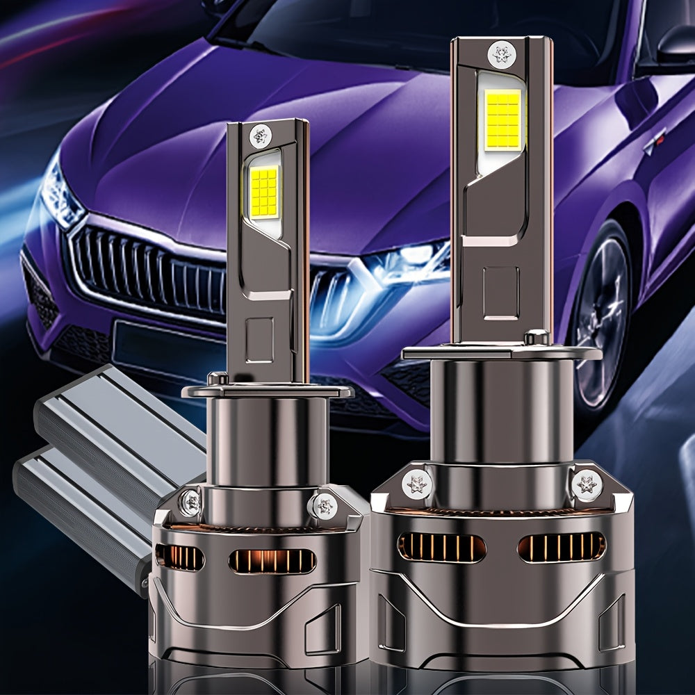 2 Super Bright LED Car Headlight Bulbs, 59400 Lumens, 330W High Power, 12V/24V, Compatible with H1 H4/9003/HB2 H7/H18 H16/H11/H9/H8 9005 9006/HB4 9012/HIR2-O127 Sockets. High/Low Beam Integrated