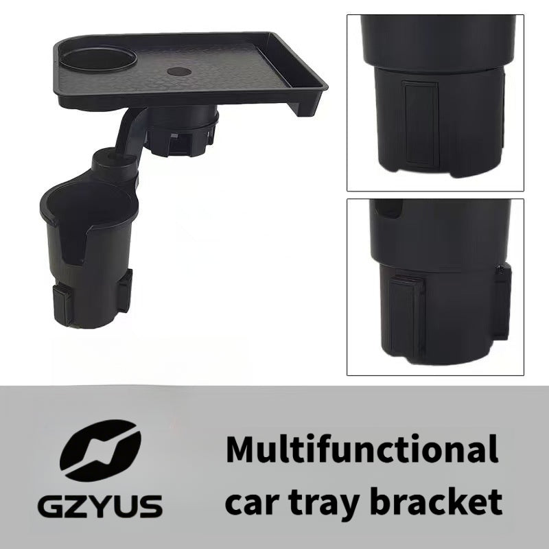 3-in-1 Car Cup Holder Expandable Tray, Detachable 360° Swivel Adjustable Base, 40lbs Load Capacity, Non-Slip Rubber Pad, No Direct Contact with Food, Dual Cup Holders, Perfect for Daily Commute / Long-Distance Driving / In-Car Dining