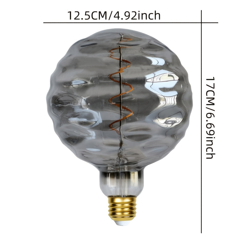 1PC, LED bulb special shape warm light LED bulb 120V 4W 2300K E26 dimmable amber glass gray glass suitable for home chandelier