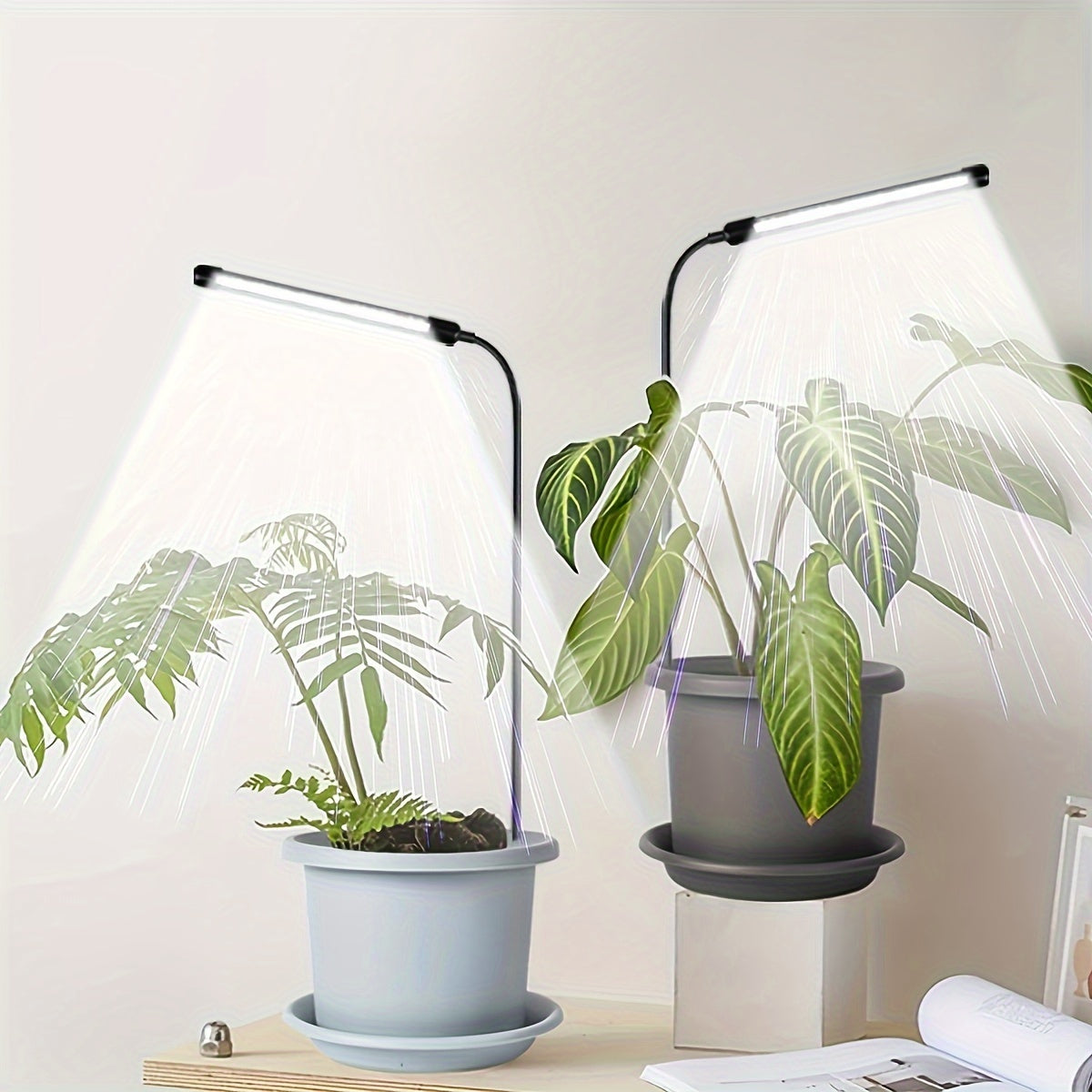 Indoor Plant Grow Light, Full Spectrum LED Plant Light, Suitable for Indoor Plant Growth, Mini Grow Light with Auto Timer & Flexible Gooseneck, 6000K Full Spectrum Gooseneck Grow Light, 1pcs/2pcs/3pcs