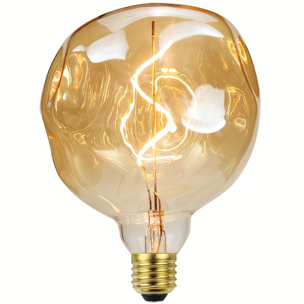 1PC vintage Edison LED flexible filament bulb, creative LED dimmable bulb 110-130V 4W E26 base 2300K warm light amber glass bulb, bedroom living room home decorative bulb