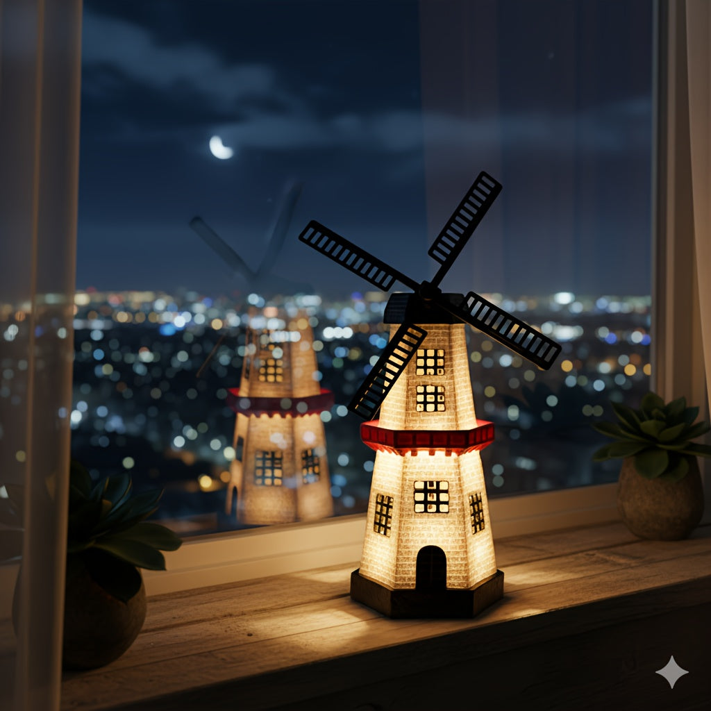 One Piece Windmill Lighthouse Statue Light, Solar Powered Glowing Lighthouse-Like Decorative Ornament with Windmill, Perfect for Outdoor Courtyard Patio Lawn Pathway Garden Tabletop Festival Decoration Ornament Christmas